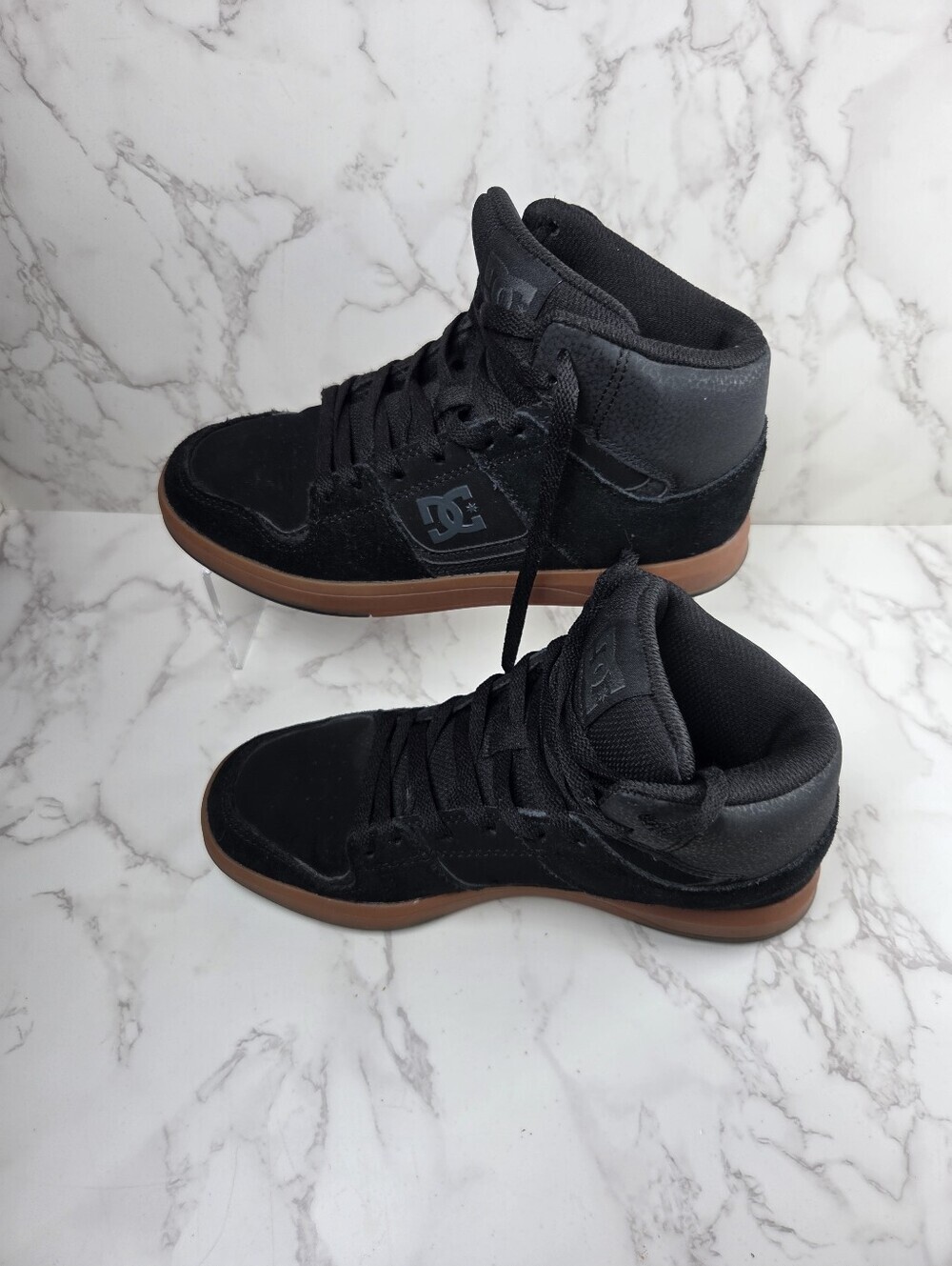 DC Black High-Top Skate Sneakers with Gum Outsole(B36)